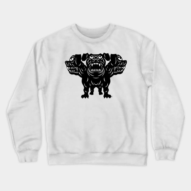 Cerberus the 3 Headed Hell Hound Crewneck Sweatshirt by pozLOVE